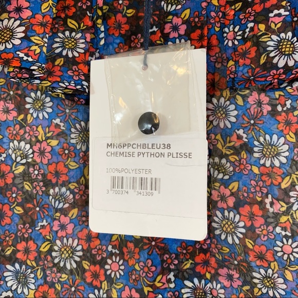 NWT Small Size 6 Designer Manoush- Python Plisse Print Blouse in Chemise - Picture 7 of 15